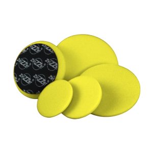 Set of five Zvizzer foam pads in yellow colour and varying sizes.