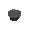 Tyre dressing foam applicator pad with curvy texture for scrubbing and with handle shape.