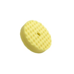 Yellow heavy cut double sided waffle foam pad with a five eighths fitting.