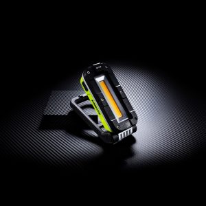 Work light by Unilite open on its stand.