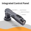 Diagram of the EB210 cordless mini polisher by ShineMate labelling parts of the integrated control panel.